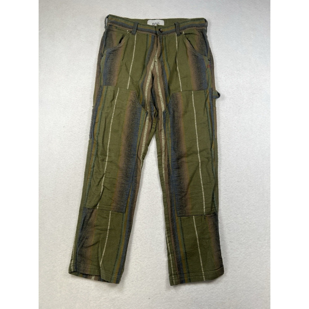 BDG Pants Mens Multicolor Blanket Carpenter Workwear Stripe Double Knee 30